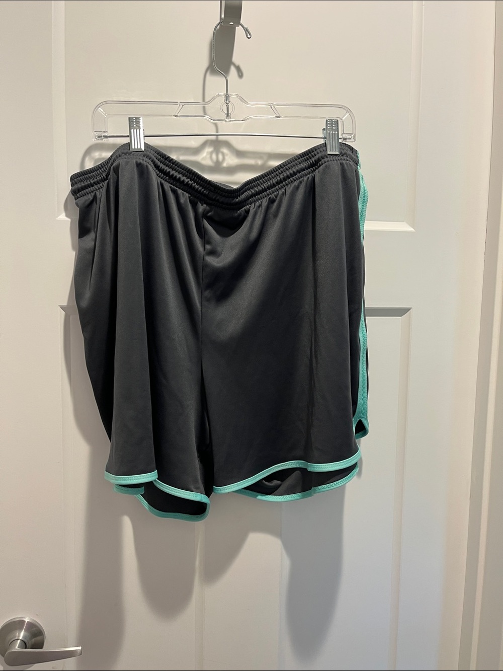 be inspired Black Athletic Shorts with Mint Trim